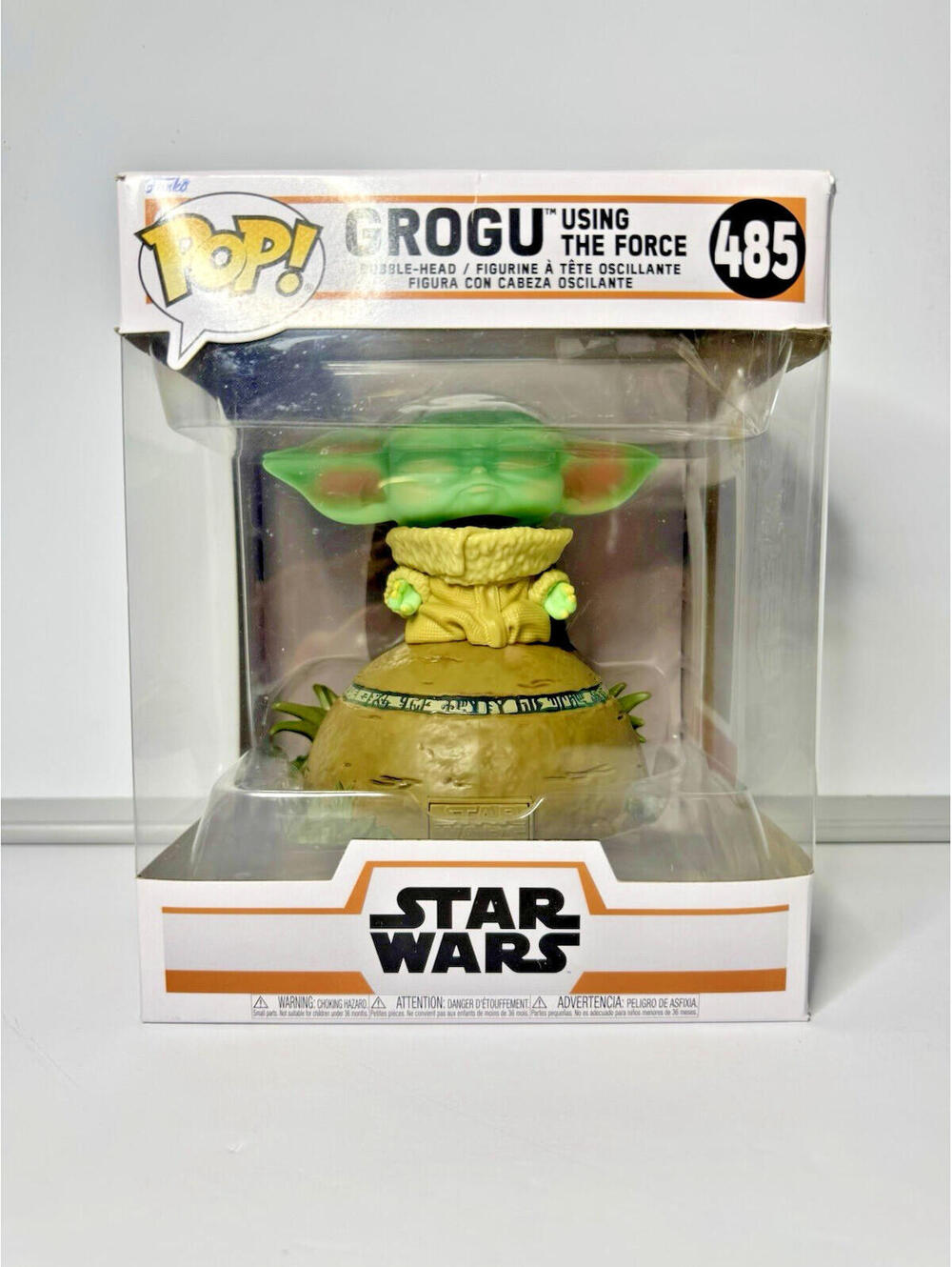 Funko Pop Star Wars Grogu Using the Force #485 Deluxe Mandalorian Baby Yoda